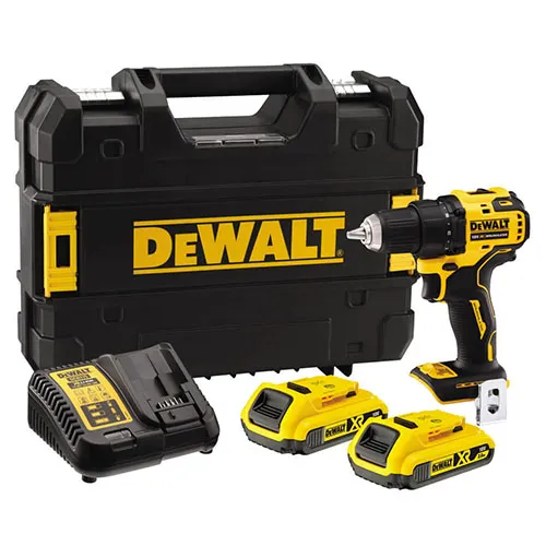 Дрель-шуруповерт DeWalt бесщеточная XR Li-Ion 18В акб 2х2А·час 65Нм 450-1650об·мин патрон 13мм ЗП кейс дополнительная рукоятка 1.1кг