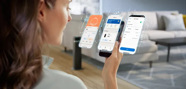 Купити Тепловентилятор Philips 5000 Series, 20м2, 2000Вт, електр. упр-ння, 58 х 19.6 х 21.2см, керамічний, дисплей,Wi-Fi, чорний зі знижкою