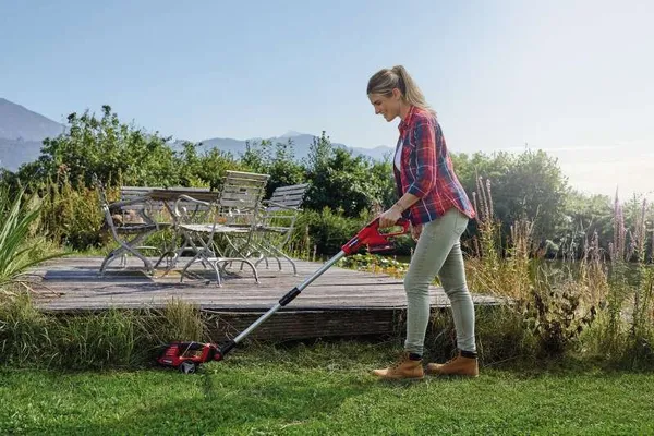 Ножиці для трави акумуляторні Einhell GE-CG 18/100 Li T - Solo 18В PXC леза 10/20см телескопічна штанга 0.7кг без АКБ та ЗП