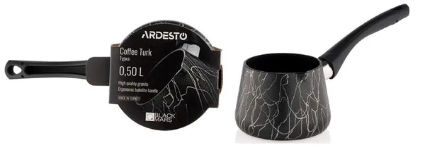 Турка Ardesto Black Mars, 0.5л, алюміній, бакеліт, чорний