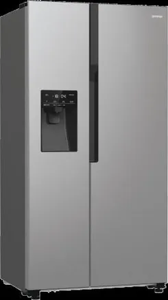 Холодильник SBS Gorenje, 179х70х92см, 2 дв., 376(190)л, А++, NF+, Инв. , Зона св-ти, диспенсер, генератор льда, Внешн.диспл, нерж фото