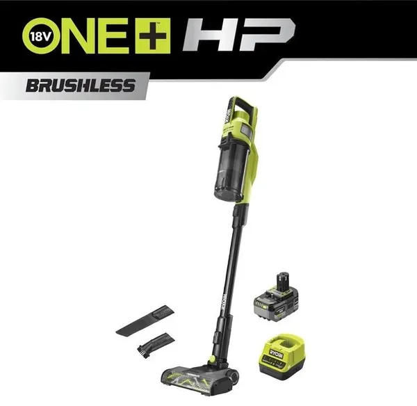 Пилосос акумуляторний Ryobi ONE+ HP RSV18X-1X40G 18В 1х4А·год 90Вт 20кПа контейнер 0.8л HEPA12 3.1кг