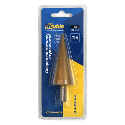 Сверло ступенчатое по металлу 4-32 мм Kubis 07-01-4432 купить в Украине