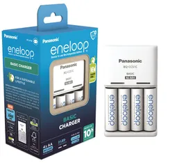 Зарядное устройство Basic Charger + Аккумулятор Eneloop NI-MH AA 2000 мАч, 4 шт. фото