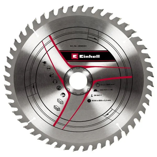 Диск пильний TCT KWB до торцової пилки Einhell, 250х30мм, 48 зубців