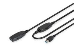 Удлинитель DIGITUS USB 3.0 Active Cable, A/M-A/F, 15м, черный фото