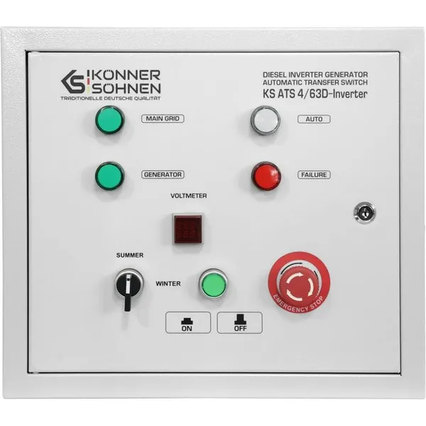 Блок автоматического ввода резерва Konner&Sohnen KS ATS 4/63D-Inverter, 230/400В, 230В 14,5кВт, 63А, 400В 41,5кВт, IP21, 9,3кг