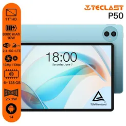 Планшет Teclast P50 11" 6ГБ, 128ГБ, LTE, 8000мА•год, Android, блакитний фото