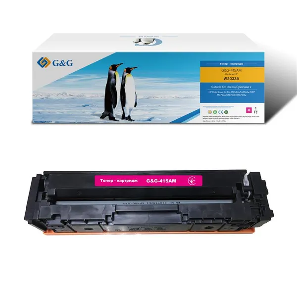 Картридж G&G до HP 415A CLJ Pro M414/454/479 W2033A Magenta (2100 стор) - без чіпа!