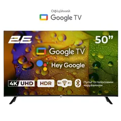 Телевізор 50" 2E LED 4K 60Hz Smart Google TV Black фото