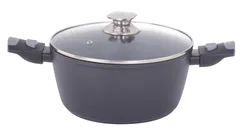 Каструля зі скляною кришкою ARDESTO Gemini Bari, 3.9л, алюміній, чорний фото