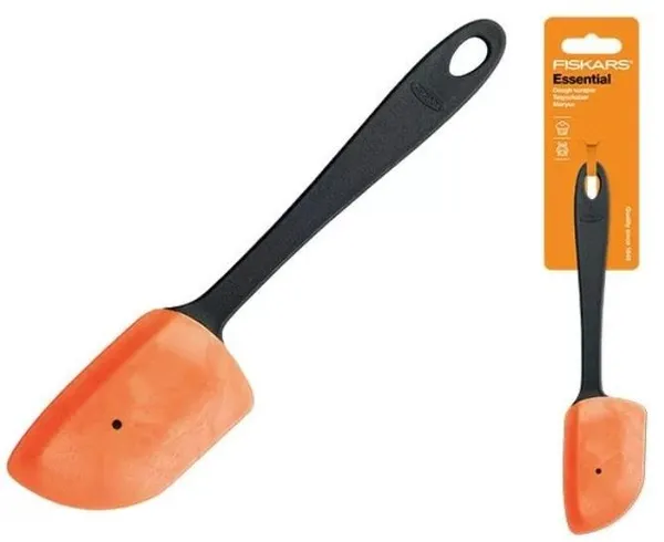 Лопатка кухонна Fiskars Essential, 27см, пластик, силікон, чорний