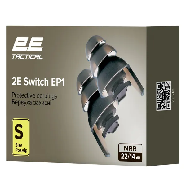 Бервуха захисні 2E Tactical Switch EP1 Black з перемикачем, розмір S, NRR 22/14 dB, пасивні замовити