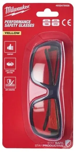 Окуляри захисні PERFORMANCE MILWAUKEE, з покриттям AS/AF (жовті) заказать