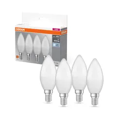 Набор ламп 4шт OSRAM LED E14 4.9Вт 2700К 470Лм B40 фото