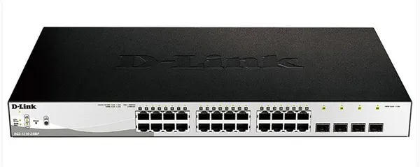 Коммутатор D-Link DGS-1210-28MP 24xGE PoE, 4xSFP, 370W, WebSmart