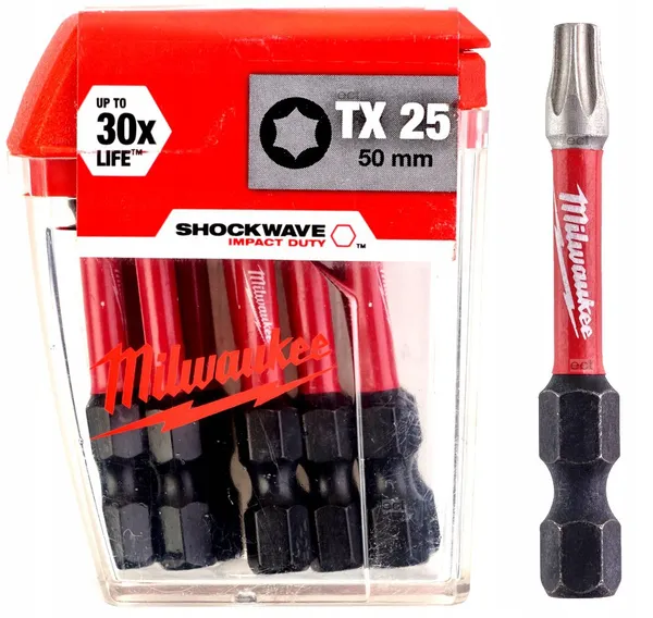Біта SHOCKWAVE MILWAUKEE, TX25, 50мм, (10шт)