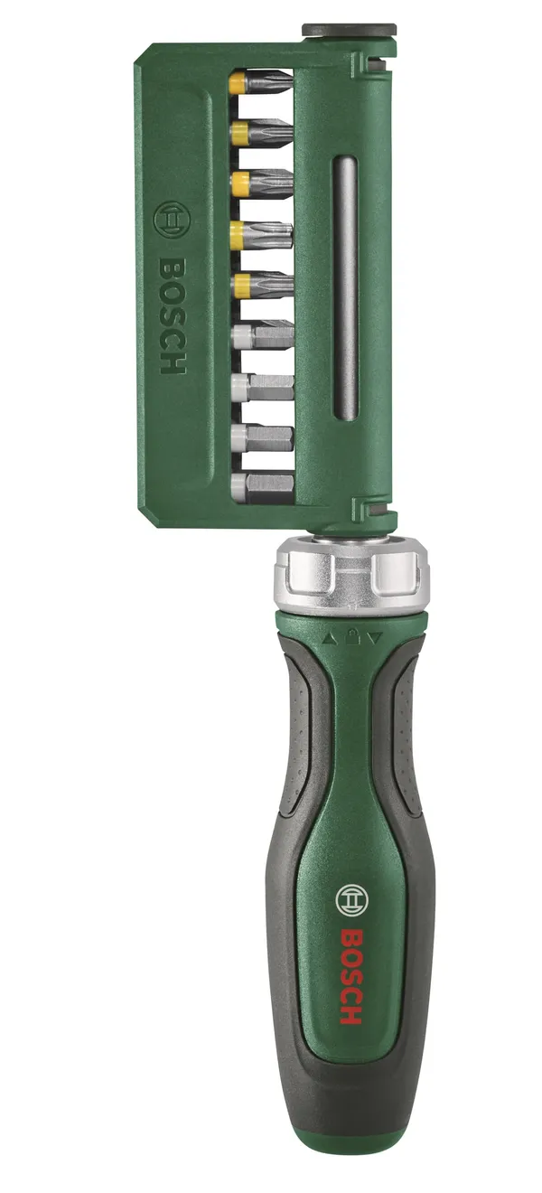 Отвертка Bosch с трещоткой, 18 бит, 225мм, сталь CrV заказать