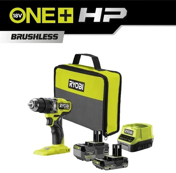 Шуруповерт-дрель аккумуляторный Ryobi ONE+ HP RPD18C1-242S 18В 1х2А·ч 1х4А·ч ЗУ 60Нм 450·1700об·мин 0.95кг сумка
