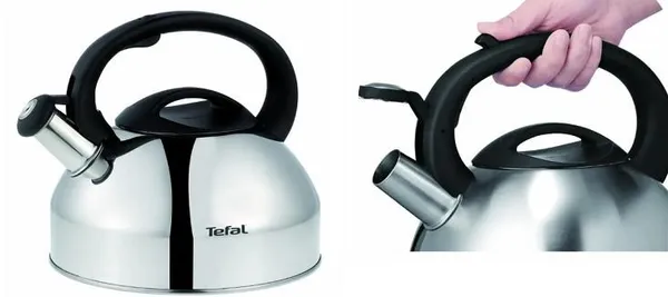 Чайник зі свистком Tefal, 2.5л, нержавіюча сталь, сталевий, чорний