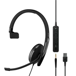 Гарнитура компьютерная моно On-Ear EPOS ADAPT 135T USB II, 3.5мм/USB, однонаправленный, сертификат Microsoft Teams, 1.8м, Черный фото