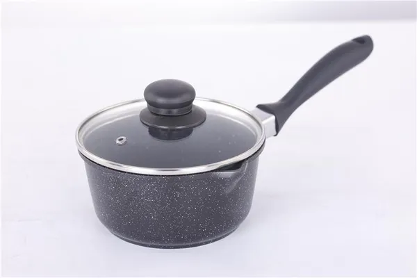 Ковш со стеклянной крышкой ARDESTO Gemini Anzio, 1.4л, алюминий, черный