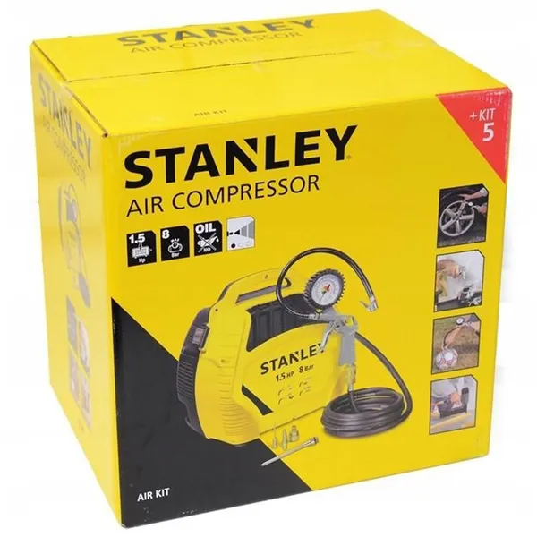 Купить Компрессор воздушный Stanley безмасляный 1100Вт 180л/мин 8бар 6.1кг
