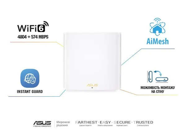 Система WiFi-Mesh ASUS ZenWiFi XD6S 1xGE LAN, 1xGE WAN, 1 мод