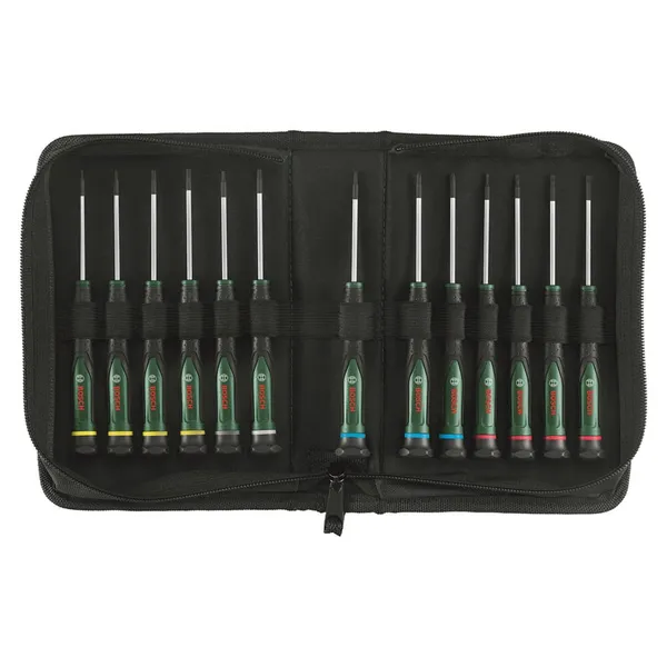 Отвертка прецизионная Bosch набор 13шт, SL, PH, TX, HEX, сталь CrV купить в Украине