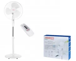 Вентилятор ARDESTO напольный, 40см, 45Вт, пульт ДУ, опора круглая, белый фото