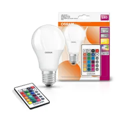 Лампа светодиодная OSRAM LED A60 9W 806Lm 2700К+RGB E27 пульт ДУ фото