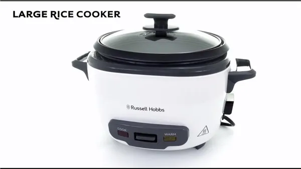 Рисоварка Russell Hobbs, 500Вт, чаша-3.3л, механічне керув., знімна кришка, нерж. сталь, чорно-білий