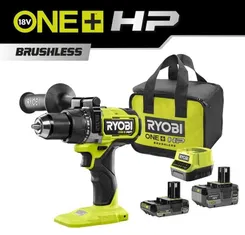 Шуруповерт-дрель ударный аккумуляторный Ryobi ONE+ HP RPD18X-242S 18В 1х2А·ч 1х4А·ч ЗУ 95Нм 500·2100об·мин 1.3кг сумка фото