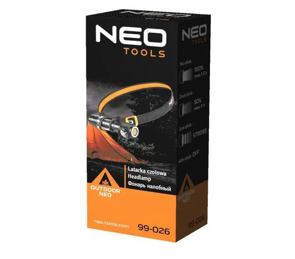 Ліхтар налобний Neo Tools, 10 Вт, 800 люмен, CREE XML-T6 LED фото №4