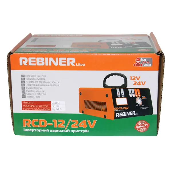 Зарядное устройство 12/24 В инверторное для аккумуляторов авто Rebiner RCD-12/24V с доставкой