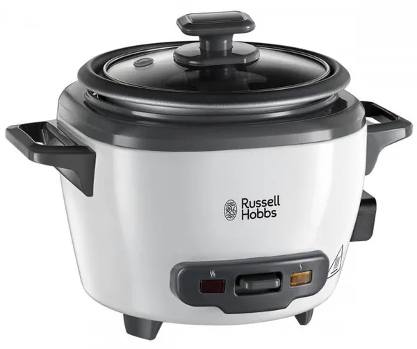 Рисоварка Russell Hobbs, 200Вт, чаша-0.7л, механическое управл., съемная крышка, нерж. сталь, черно-белый