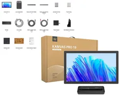 Графічний монітор Huion 19" Kamvas Pro 19,4K  USB-Cх2, 3.5 mini-jack, сірий темний фото