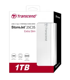 Портативний жорсткий диск Transcend 1TB USB 3.1 Type-C StoreJet 25C3S Срібний фото