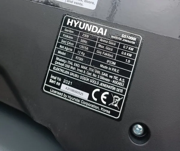 Генератор инверторный бензиновый Hyundai GS1000I, 0.7/0.8 кВт фото №3