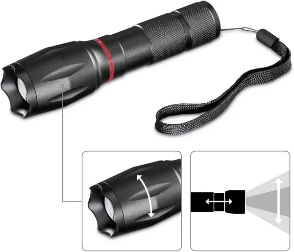 Фонарь ручной на батарейках Hama SOLID PRO, AAAx3, 200лм, 5Вт, LED, чёрный купить в Украине