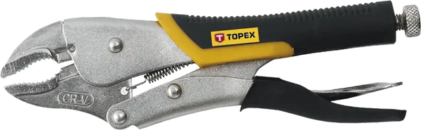 Клещи зажимные TOPEX, 0-40мм, храповой механизм, 225мм, CrV