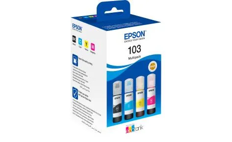 Контейнери з чорнилом Epson 103 EcoTank L1110/L1250/L3100/L3101/L3110/L3150/L3151/L3156/L3200/L3201/L3250/L3251/L3256/L3260/L3266/L3550/L3560/L5190/L5590/L5290  Multipack (C,M,Y,Bk)