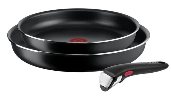 Набір посуду Tefal Ingenio Easy Cook & Clean, змінна ручка, 3предметів, алюміній, бакеліт, чорний