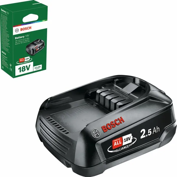 Акумулятор Bosch PBA, 18В, 2.5А·год, 0.3кг