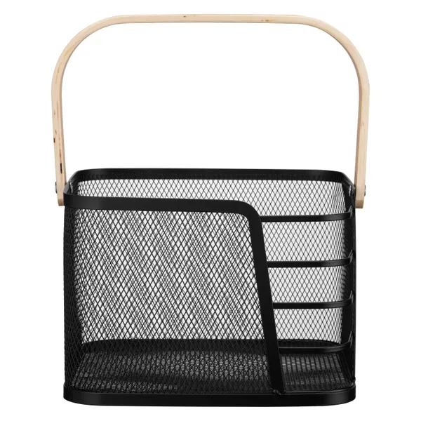 Купить Корзина с ручкой ARDESTO Midori 24х23.5х16.1см, металл, дерево, черный