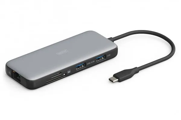 Док-станция DIGITUS USB-C > 2xHDMI/2xUSB-A/USB-C/SD/MicroSD/RJ54