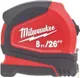 Рулетка Milwaukee Pro Compact C8-26/25, 8мх16мм, с фиксатором сматывания, АБС-пластик