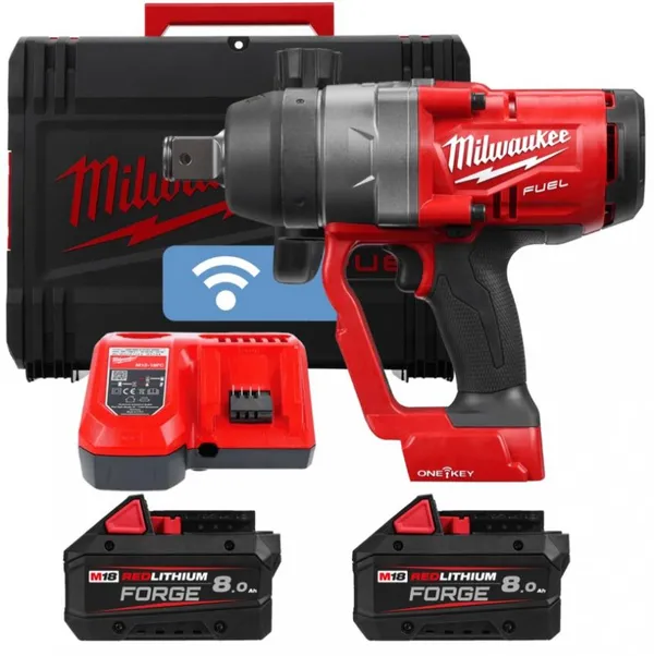 Гайковерт ударний акумуляторний Milwaukee M18 ONEFHIWF1-802X 18В АКБ 2х8А·год 0-1650об·хв 2400Нм 1/2" ЗП M12-18FC кейс 5.9кг