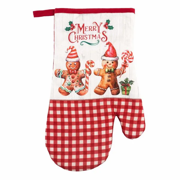 Рукавичка Ardesto Christmas Gingerbread 18х30см, 100% полиэстер (верх), 100% хлопок (низ), красный