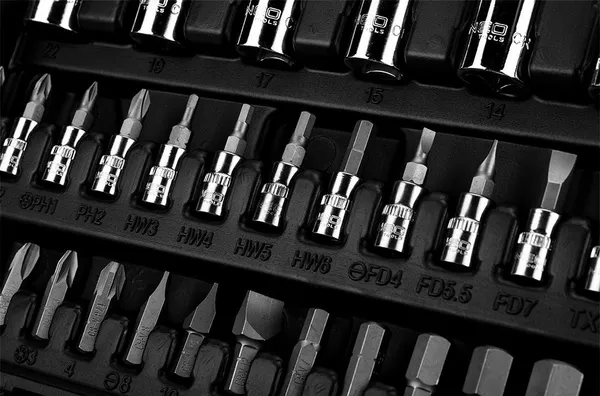 Набор инструментов Neo Tools, набор торцевых головок, 110 шт, 1/2", 1/4", CrV, кейс фото №4